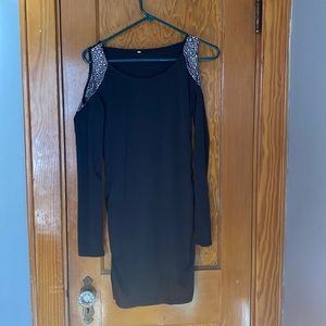 Black cold shoulder cut out